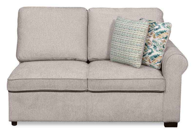 Scott Living Haven 3-Piece Left-Facing Chenille Fabric Cuddler Sleeper Sectional - Grey
