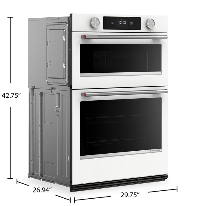 KitchenAid 30\" Smart Electric Combo Wall Oven - White - KOEC730SWH