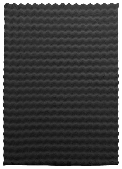 Faux Fur Bubble Dark Grey Area Rug with Memory Foam Backing - 7' x 10'