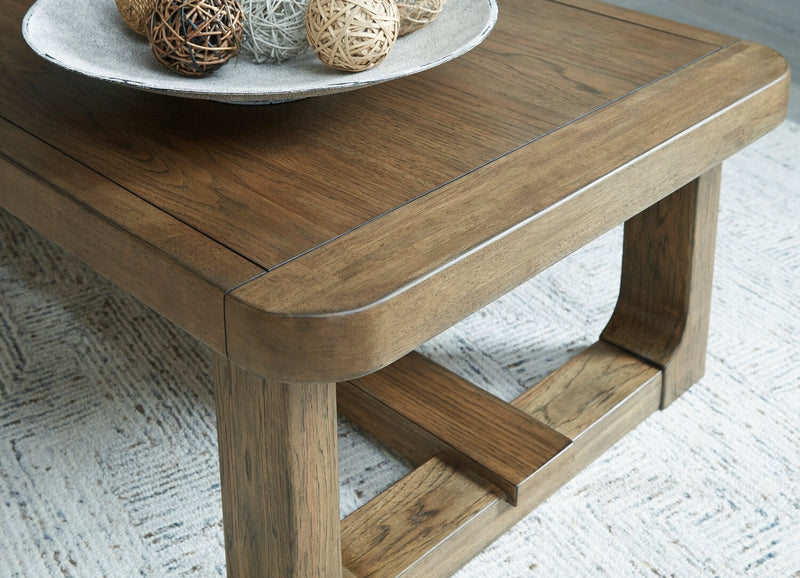 Gideon 56” Solid Wood Country-Style Coffee Table - Brown