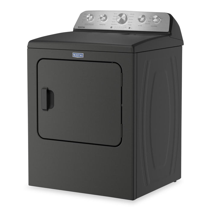 Maytag 5.5 Cu Ft. Top Load Impeller Washer with Pet Pro Option and 7.0 Cu Ft. Gas Dryer – Volcano Black
