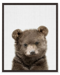 Baby Bear Framed Artwork with a Stucco Finish – 17