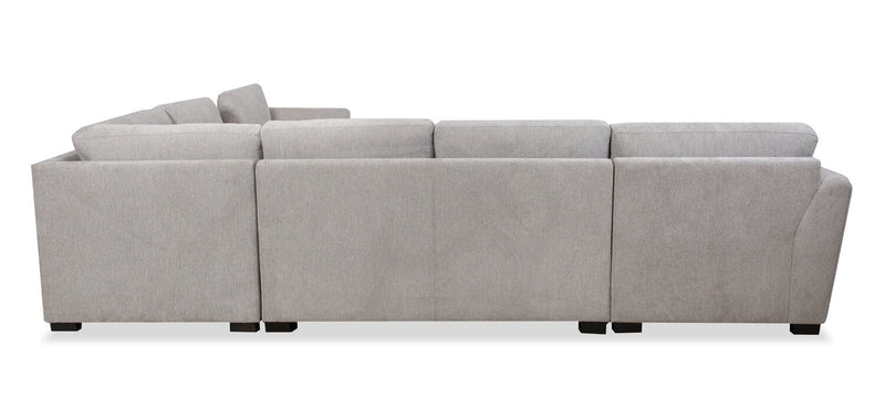 Vault 6-Piece Sectional with Sofa Bed Loveseat and Three Storage Chairs - Grey