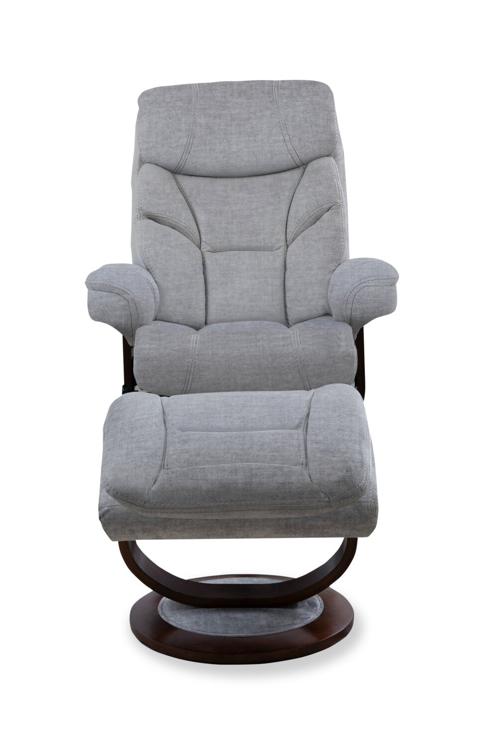 Easton 33.5 Chenille Fabric Stress Free Swivel Reclining Chair wit. The Brick