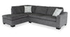 Aubrey 114\" Left-Facing Chenille Fabric Eurostyle Queen Sofa Bed Sectional with Wooden Legs – Grey