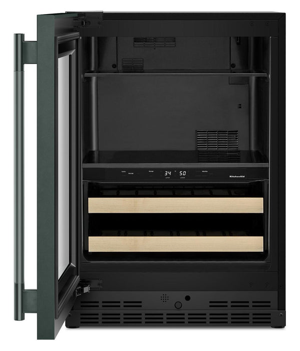KitchenAid 24\" Beverage Centre with Wood-Front Racks – Black Ore - KUBL524SJP