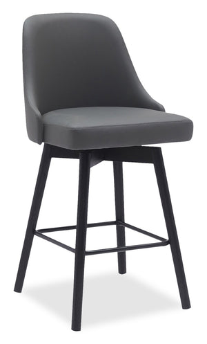 Nash Counter-Height Swivel Bar Stool - Dark Grey