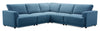 Voyage Modular 5-Piece Fabric Sectional with Removable Back Cushions – Blue
