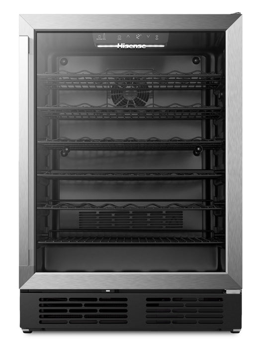 Hisense 5.4 cu. ft. 54-Bottle Hybrid Beverage and Wine Cooler with Reversible Door - Black - HWS054B1ASD