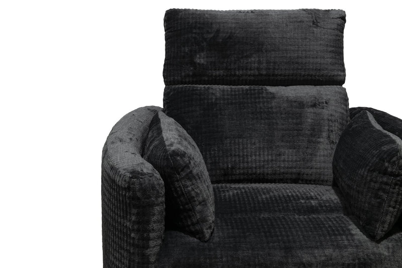 Remi 38\" Fabric Swivel Glider Reclining Chair – Charcoal