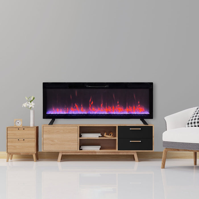 Mirage 60\" Modern Electric Fireplace - Black