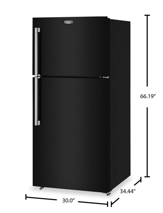 Maytag 30\" 19 Cu. Ft. Top-Freezer Refrigerator with Garage Mode – Black - MRTX5119SB