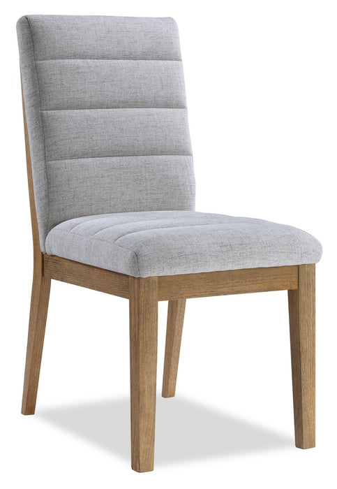 Lotus 5pc Dining Set with Table & 4 Fabric Chairs, Wood, 82\"W - Natural/Grey