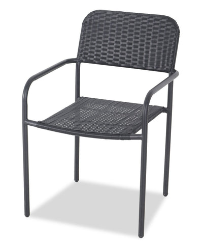 Paris Outdoor Patio Bistro Chair - Hand-Woven Resin Wicker, UV & Weather Resistant - Black | Chaise bistro Paris pour la terrasse à l’extérieur - osier en résine tressé à la main, résistante aux rayons UV et aux intempéries - noire