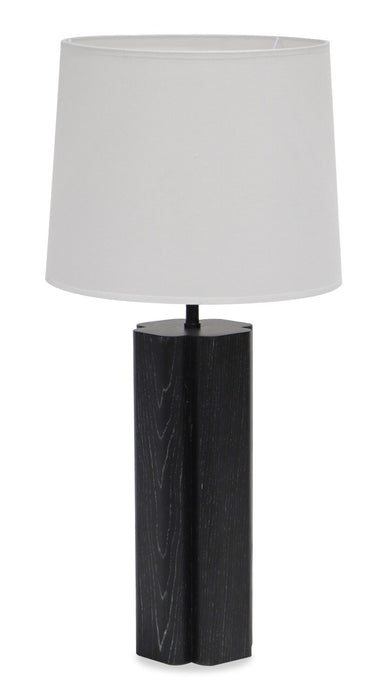 Nash 28.7\" Table Lamp with Linen Shade – Black Oak 