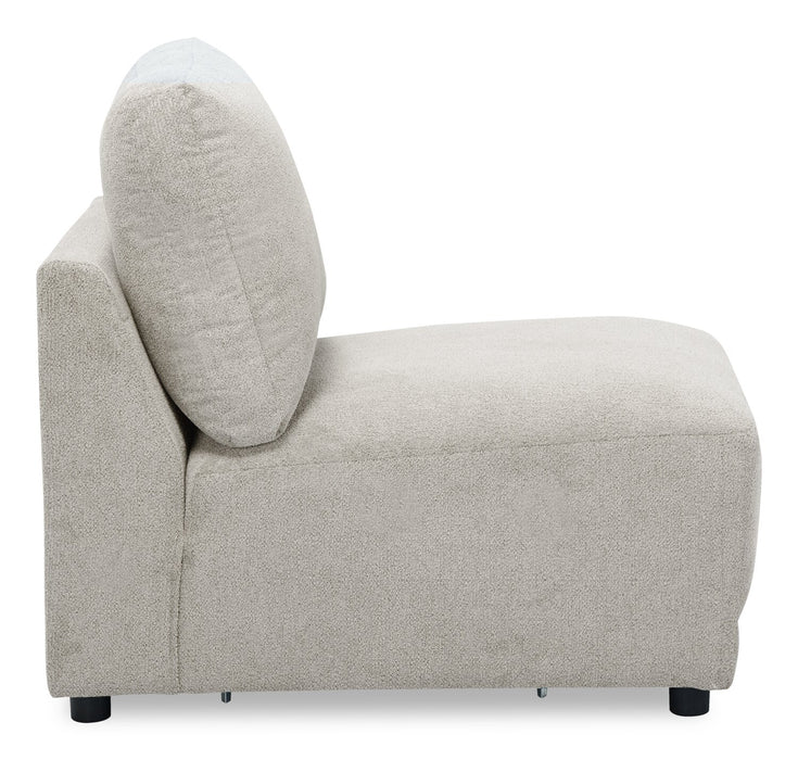 Voyage Modular Fabric Armless Chair with Removable Back Cushions – Beige