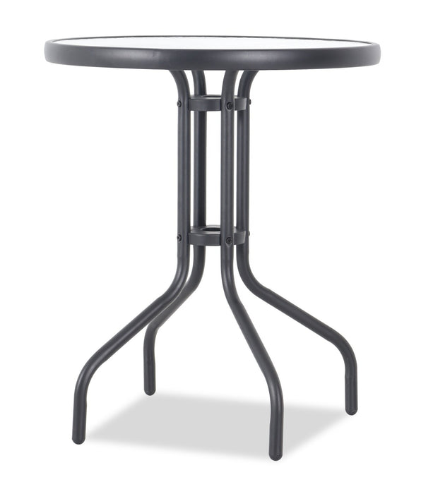 Paris 3-Piece Outdoor Patio Bistro Set with 2 Chairs and Glass Top Table - Hand-Woven Resin Wicker, UV & Weather Resistant  - Black