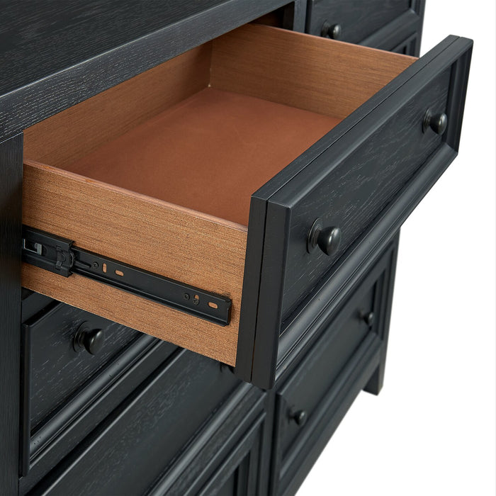 Casa Bedroom 8-Drawer Dresser, 54\"W x 44\"H, Wood - Black
