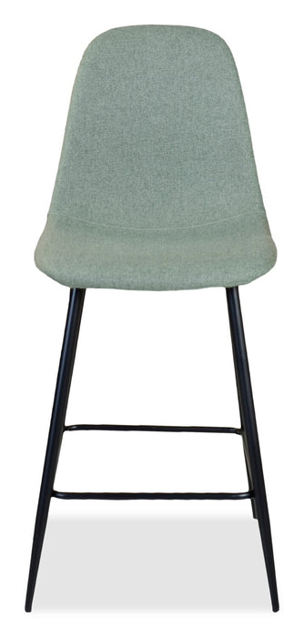 Jax Counter-Height Stool with Polyester Fabric, 26\"H, Metal - Green