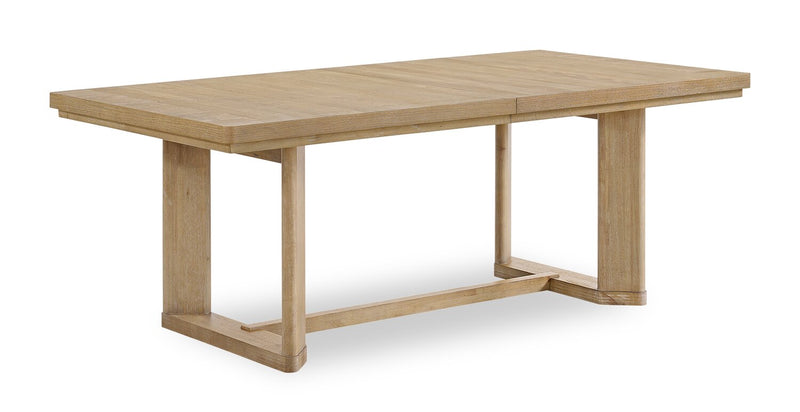 Aspen 6pc Dining Package with 80-104\"Extension Table, Bench & 4 Chairs, Fabric - Natural