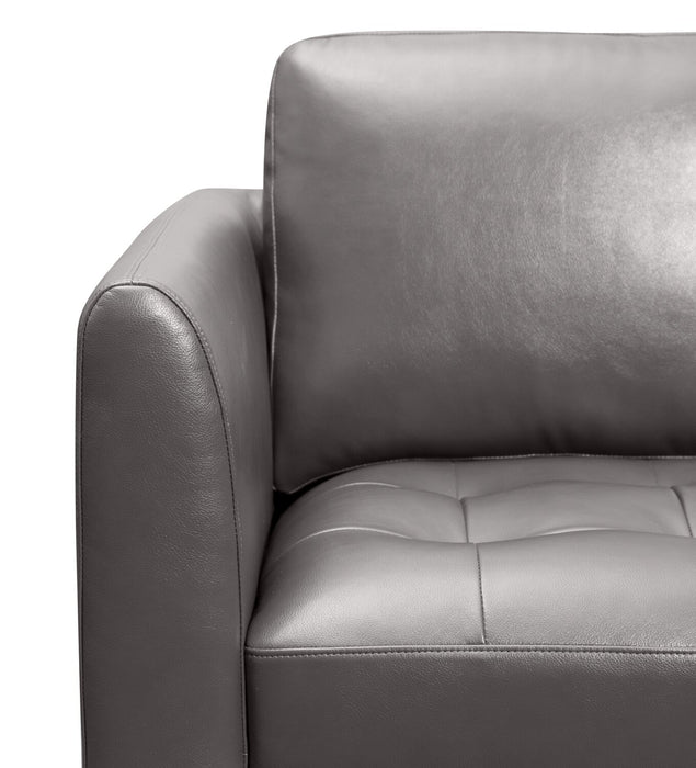 Erin 80.3\" Leather-Look Fabric Sofa with Tufted Seat Cushions - Grey