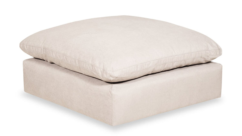 Eclipse Modular 6-Piece Linen-Look Fabric Pit Sofa Sectional with Reversible Feather Down Cushions - Linen White