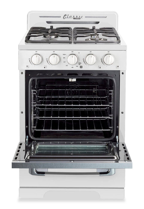 Unique Classic Retro 24\" 18.5 Cu. Ft. Offgrid Range - White - UGP-24CR OF1 W