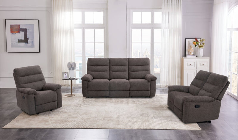 Jasper 59\" Chenille Fabric Reclining Loveseat - Brown