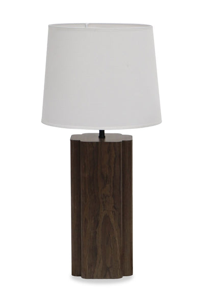 Wren 28.7" Table Lamp with Linen Shade – Dark Walnut  | Lampe de table Wren de 28,7 po avec abat-jour en lin - noyer foncé