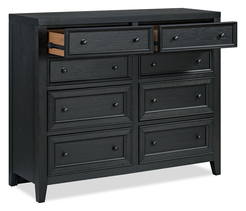 Casa Bedroom 8-Drawer Dresser, 54\"W x 44\"H, Wood - Black