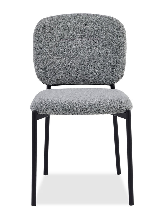 Luka Dining Chair with Boucle Fabric, Metal - Grey