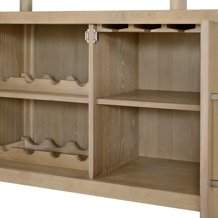 Aspen Dining Server, 64\"W, Wine & Stemware Racks, 3 Drawers & 2 Doors - Natural