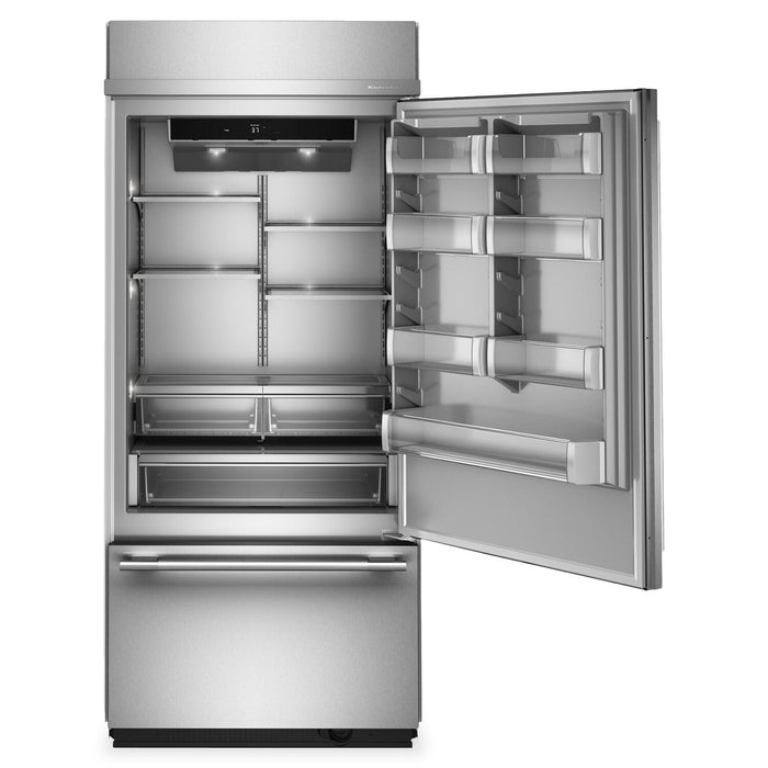 KitchenAid 36\" 20.8 Cu. Ft. Built-In Bottom Mount Refrigerator - PrintShield Stainless Steel - KBBR336SPS