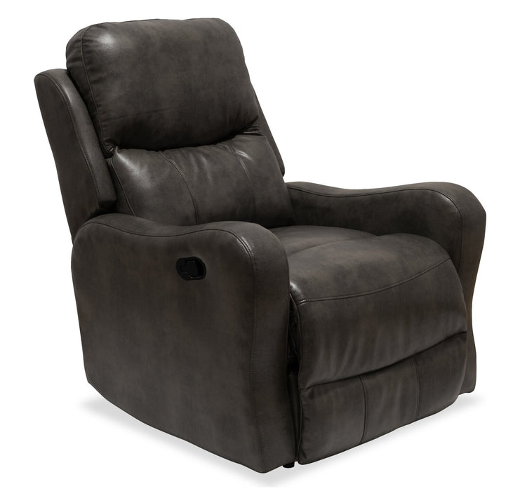 Elli 32\" Faux Leather Swivel Glider Reclining Chair – Grey 