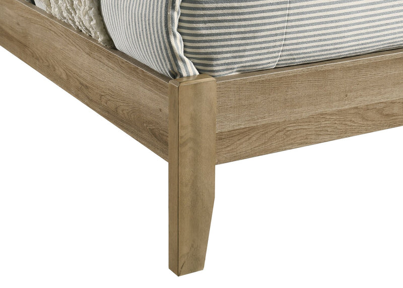 Sable Panel Bed with Headboard & Frame, Light Brown - Full Size