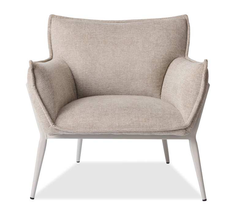 Tori 32.68\" Fabric Accent Chair with Metal Frame - Sand
