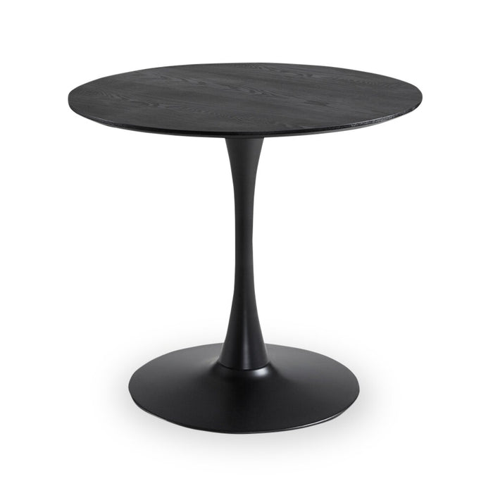 Rio Dining Table with Pedestal Base, Metal, 36\"W Round - Black