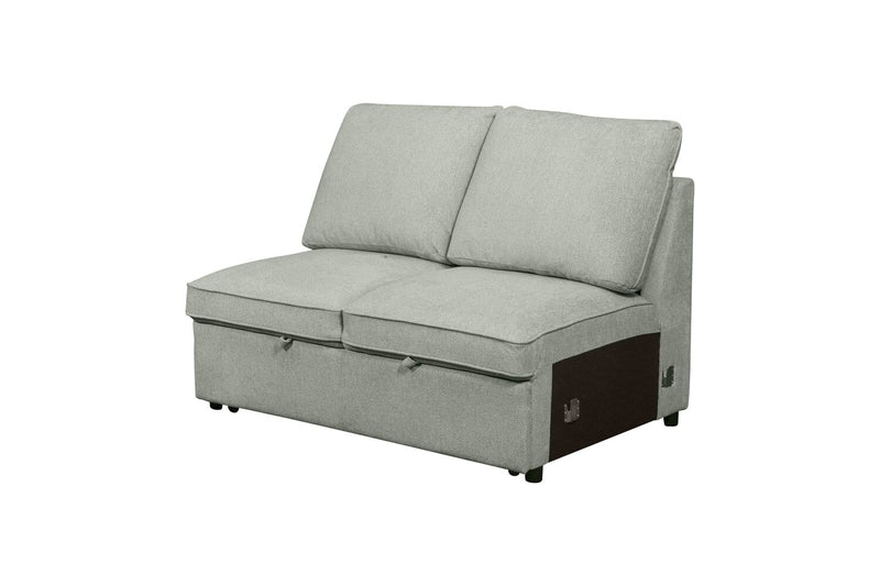 Scott Living Haven 3-Piece Right-Facing Chenille Fabric Cuddler Sleeper Sectional - Seafoam Blue
