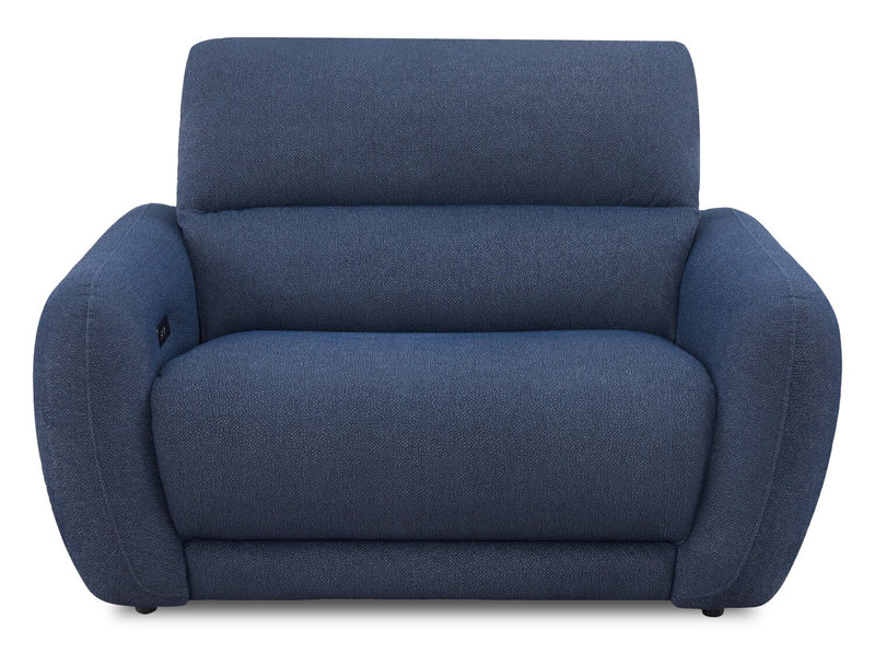 Cindy Crawford Home Kailyn 54\" Fabric Power Reclining Chair with Power Headrest - Indigo