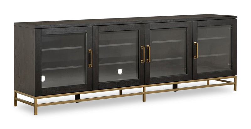 Cresset 84” Modern Solid Wood TV Stand with Storage and Cable Management for TVs up to 90\" - Coffee Bean