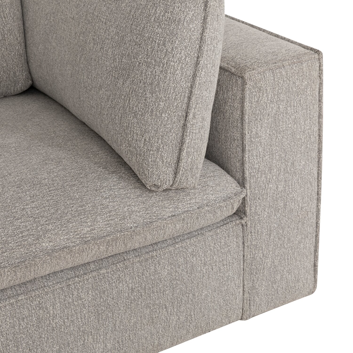 Fusion Modular 83.46" Silver Grey Chenille Fabric Loveseat with Rem