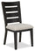 ["Logan Dining Chair with Polyester Fabric, Ladder-Back - Black"]