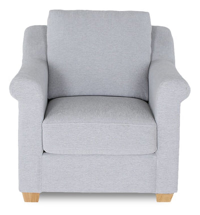 Finesse 37" Contemporary Chenille Fabric Chair - Heather Grey  | Fauteuil contemporain Finesse de 37 po en tissu de chenille - gris chiné