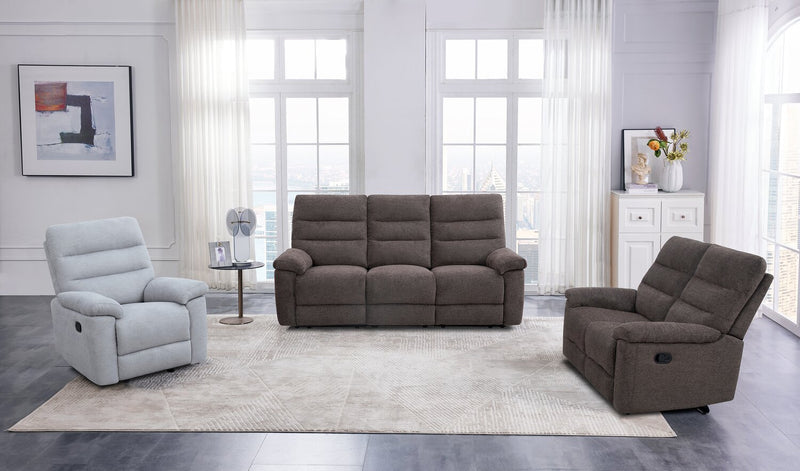 Jasper 59\" Chenille Fabric Reclining Loveseat - Brown