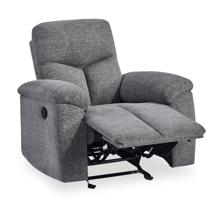 Blake 38.58\" Chenille Fabric Manual Reclining Chair – Grey 