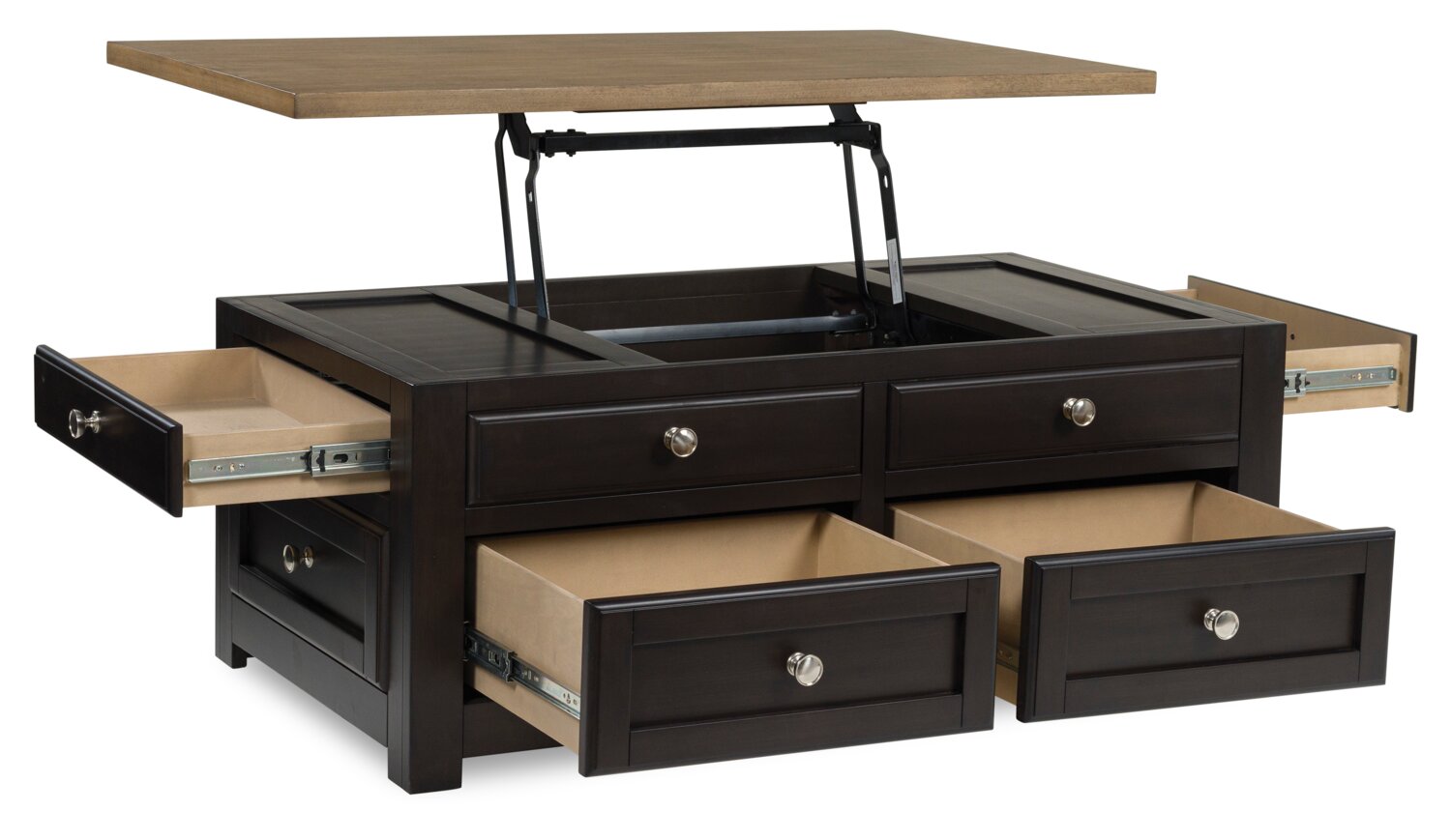 Wells 46" Solid Wood Lift Top Coffee Table with Storage and Casters ...