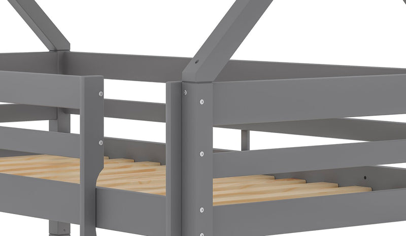 Gemma Twin Over Twin House Bunk Bed - Grey
