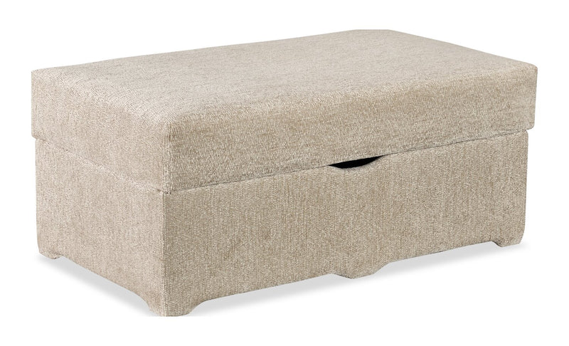 Made in Canada Lennox 40\" Chenille Fabric Storage Ottoman - Taupe