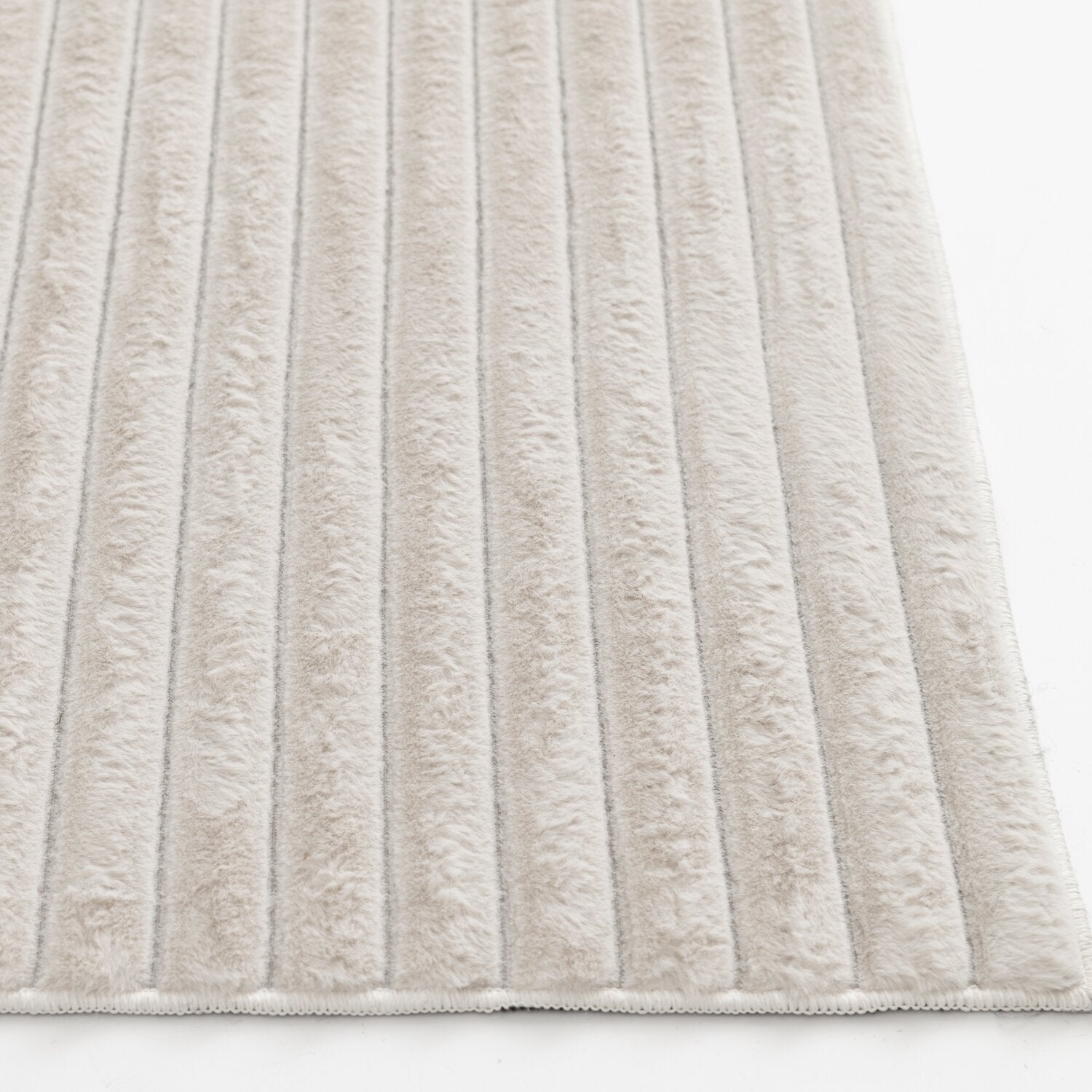 Channel Area Rug Dream Step Memory Foam Channel Ivory Faux Fur Area Rug - 5' x 7' - The ...