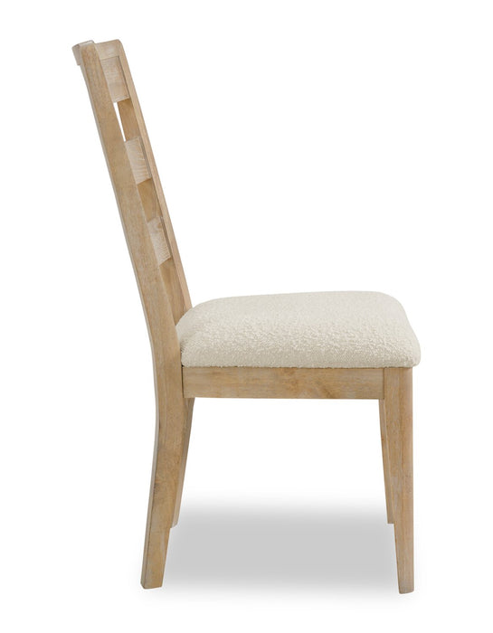 Aspen 6pc Dining Package with 80-104\"Extension Table, Bench & 4 Chairs, Fabric - Natural